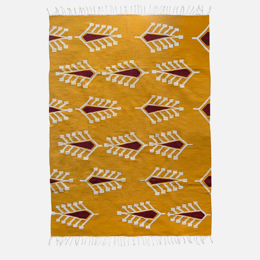 Cypress Floral Rug - Wool Mustard