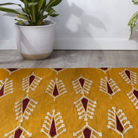 Cypress Floral Rug - Wool Mustard