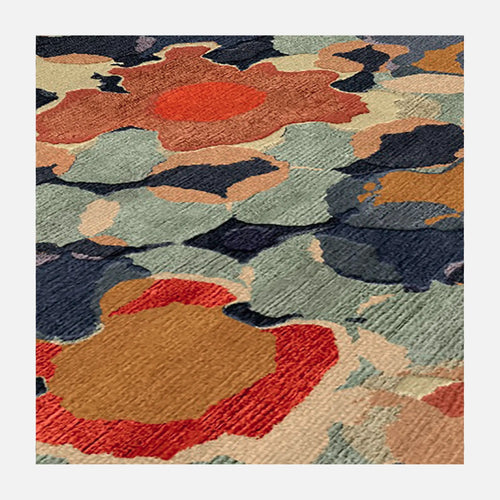 Flower Dot Rug - Strike off Sample 1x1 ft