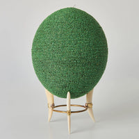 Green Beaded Ostrich Egg Decorative Object