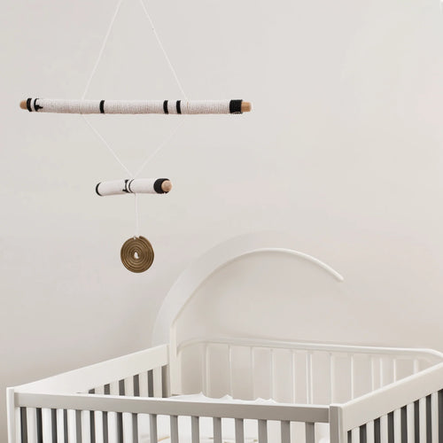 2 Stick Black Hanging Mobile Art