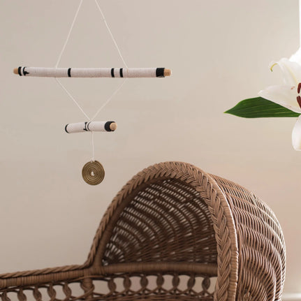 2 Stick Black Hanging Mobile Art