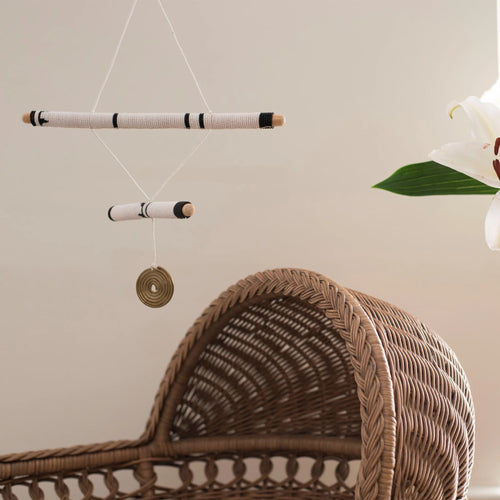 2 Stick Black Hanging Mobile Art
