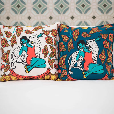 Lady Navy Blue Throw Pillows