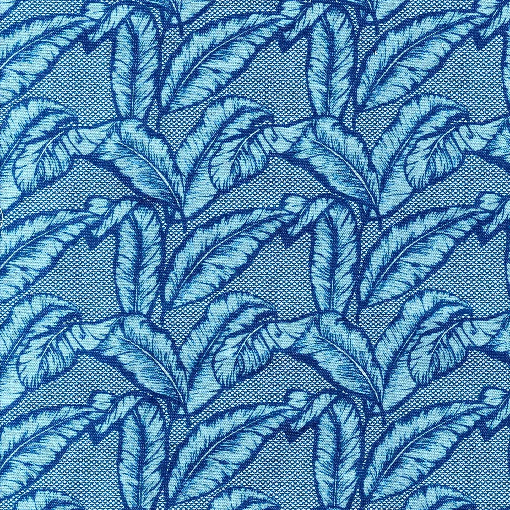Leaf Blue Upholstery Fabric By The Yard