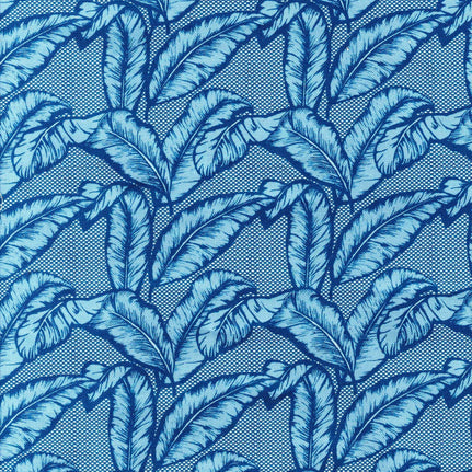Leaf Blue Upholstery Fabric By The Yard