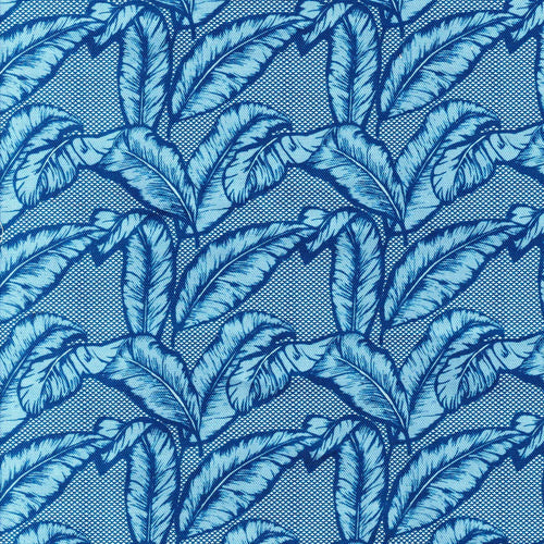 Leaf Blue Upholstery Fabric By The Yard