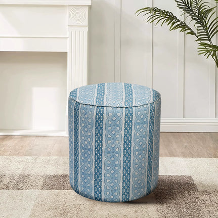 Geometric Blue Pouf Seating