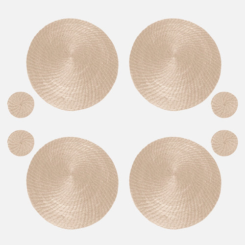Natural Placemat and Coaster Set of 8