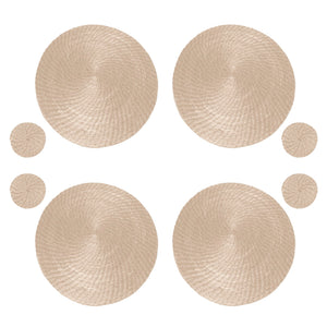 Natural Placemat and Coaster Set of 8