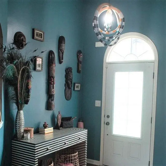 Ndebele Woven Green Pendant Light