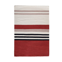 Bathroom Rug - White Red Mat