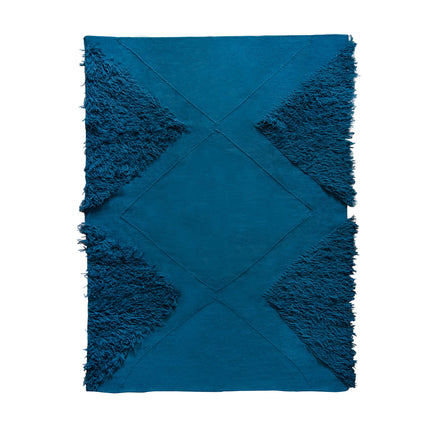 Teal and Blue Rug - Tufted Wool