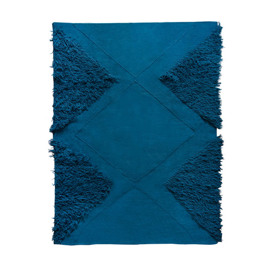 Teal and Blue Rug - Tufted Wool