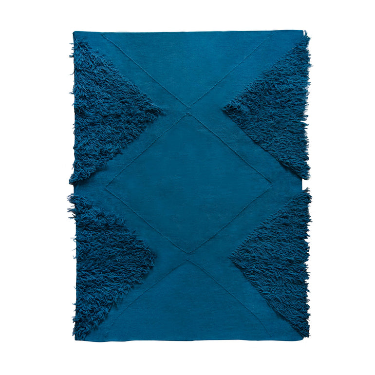 Teal and Blue Rug - Tufted Wool