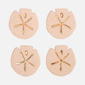 Sand Dollar White and Gold Coasters Set 4