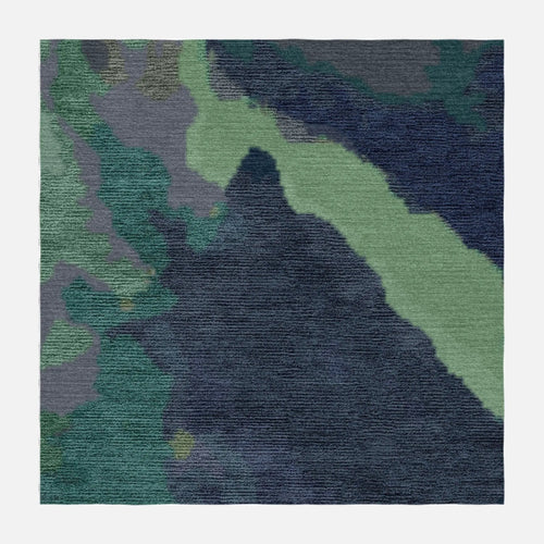 Silk Wool Grenada Teal Area Rug - Sample