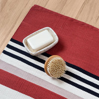 Bathroom Rug - White Red Mat