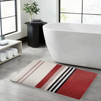 Bathroom Rug - White Red Mat