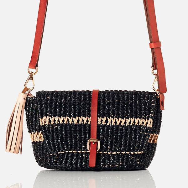 ★SATUR★Bon Voyage Raffia Shoulder Bag straw-crossbody-bag-black-