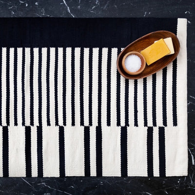 striped bath mat