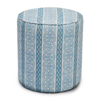 Blue Ottoman - Blue Geometric