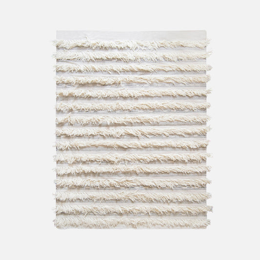 White Area Rug - Boho Wool
