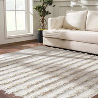 White Area Rug - Boho Wool