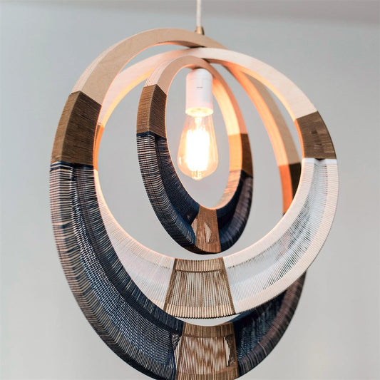 Woven Blue Pendant Light