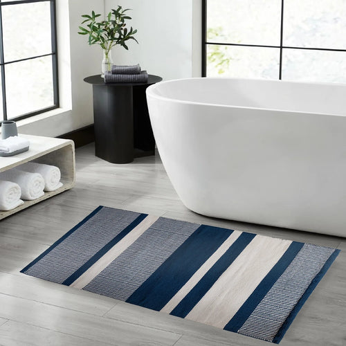 Navy Blue Bath Mat - Cotton