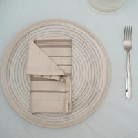 Zewd Cotton Napkins Set 4 Beige Stripe